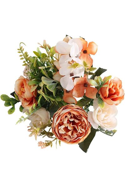 erorex Artificial Flowers Fake Peony Silk Hydrangea Flower Bouquet Fall Rose Flowers Wedding Bouquets