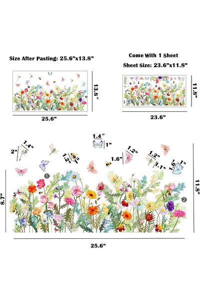 erorex Flower Butterfly Window Clings Wall Stickers Pvc Double Sided Spring Floral Butterfly Anti