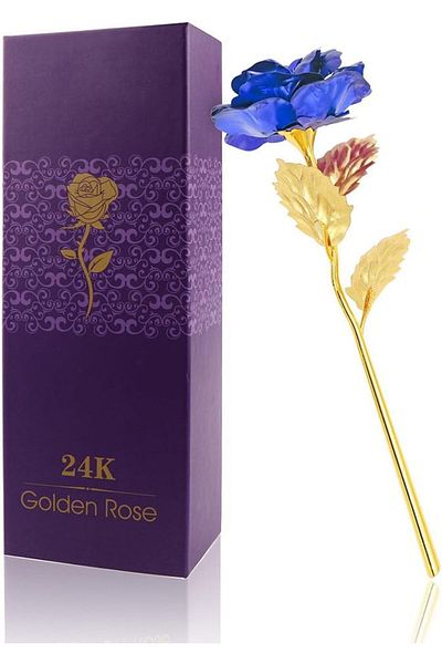 erorex 24K Gold Plated Rose Flower Creative Artificial Flowers Rose Decoration Thanksgiving Mother'S Day