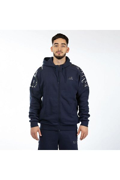 EA7 Emporio Armani Hanorac EMPORIO ARMANI EA7 pentru barbati TRAIN LOGO SERIES M T-TOP HOODIE FZ EXTENDED LOGO