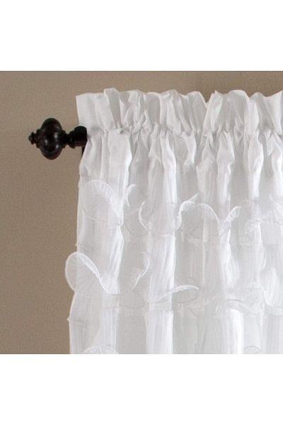 erorex Avery Curtains Ruffled Vintage Chic Style Window Panel Set For Living Dining Room Bedroom Pair 84