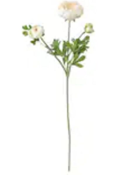 erorex Artificial Ranunculus Flower 52 Cm White