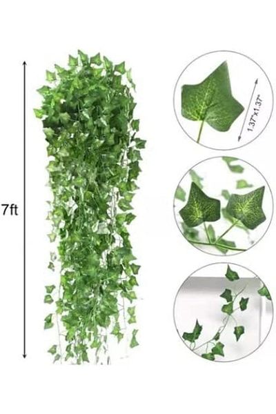 erorex 12 Piece Artificial Leaf Rattan Set Green