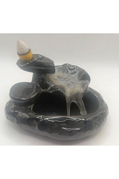 erorex Cave Style Backflow Incense Holder Ceramic Censer Cones Sticks Porcelain Holder With 30 Free Mixed
