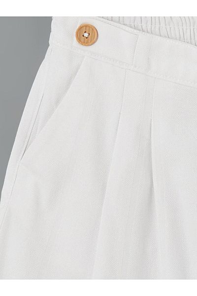 LC Waikiki Elastic Waist Linen Blended Girls' Trousers