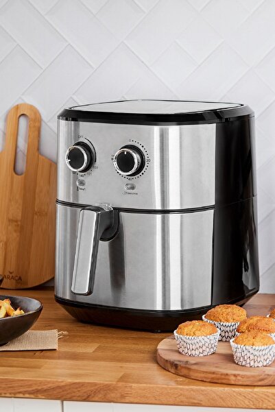 Karaca Orginal Multifry Inox Double Pan Airfryer 5,5 Litre Xl