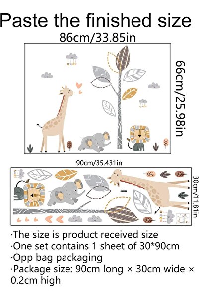 erorex Safari Elephant Tree Wall Decals Peel And Stick Giraffe Stickers Jungle Nursery Wallpaper Boho