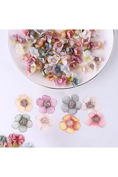 erorex 100 Pcs Artificial Flower Heads 2Cm Mini Silk Flowers Fake Flowers Heads Diy Flower Decorations For
