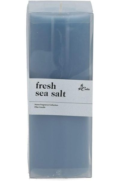 erorex Home Fragrance Collection Fresh Sea Salt Scented Pillar Candle Blue 20Cm