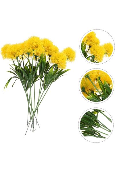 erorex 10Pcs Artificial Dandelion Artificial Outdoor Plants Dining Room Table Decor Table Centerpieces For