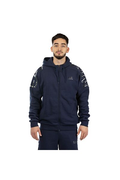EA7 Emporio Armani Hanorac EMPORIO ARMANI EA7 pentru barbati TRAIN LOGO SERIES M T-TOP HOODIE FZ EXTENDED LOGO