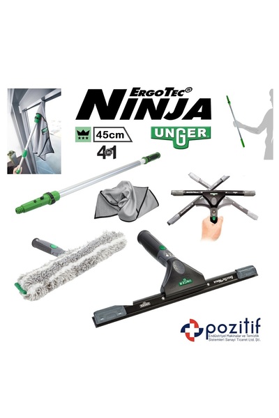 unger Ninja Cam Balkon Temizlik Seti 45 Cm - Camçek / Çekçek + Peluş ve Apara...