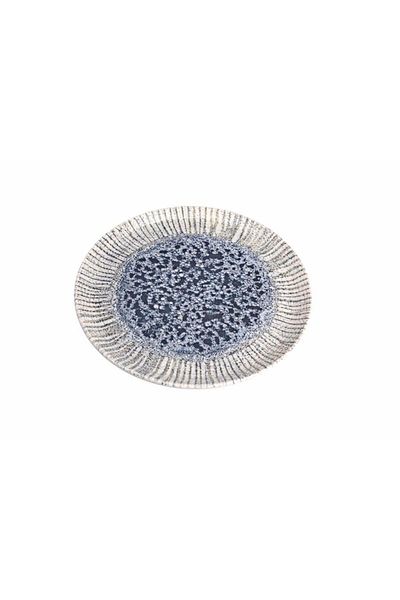 Porland Iris Blue Flat Plate 20cm