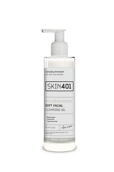 Skin401 Rice Extract Brightening Facial Cleansing Gel 200ml (100% Vegan)