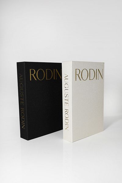 irayhomedecor Fabric Covered Decorative Book Box (Rodin Beige&Black Gold)