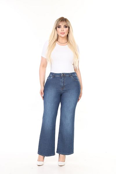 Era Lisa Regular Fit Straight Leg High Waist Women's Plus Size Light Blue Jeans
