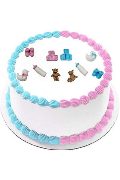 Pasta9 Girl or Boy Egyptian Candy Cake Figure, in Blue and Pink Colors