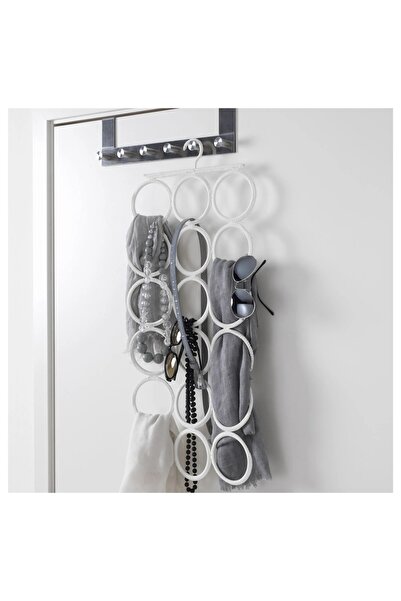 IKEA 2 Adet Gardırop İçi Çok Amaçlı Askı 72x32 Cm İkea 2'li Set Şal Atkı Aksesuar Askısı Beyaz Askılık