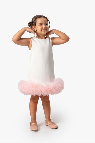 Magu Girl's Dress with Tulle Detail – Sleeveless, Stylish and Special for Everyday