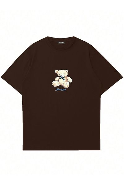 Mad&Calf Γυναικείο μπλουζάκι με στάμπα Just A Girl Teddy Crew Neck Oversize