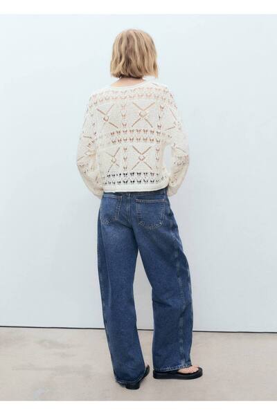MANGO Woman Oversize ajur örgü kazak