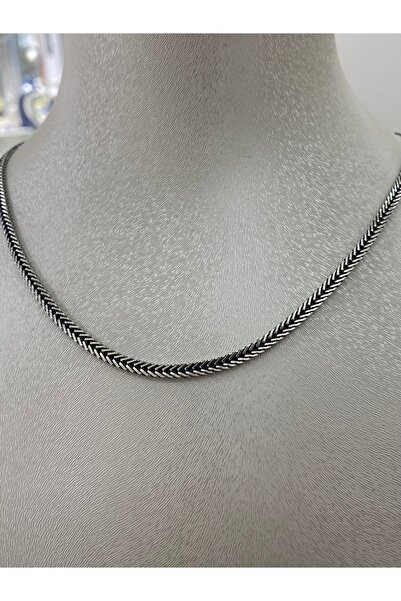 Kiriş Gümüş 925 Ayar Gümüş Ezme Tilki Kuyruğu Modeli Erkek Gümüş Zincir - Kol...