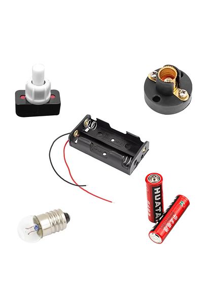 andela Electromer Experiment Set Boxed for School (Battery Slot+Lamps+Light Bulb+Switch+Battery) (5057)