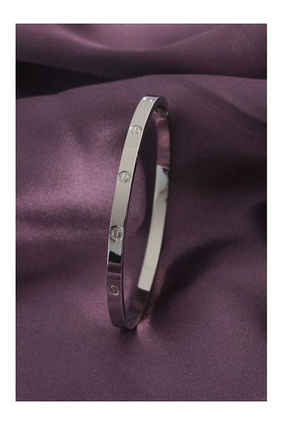 Clariss 316L Steel Silver Color Women's Handcuffs Bracelet