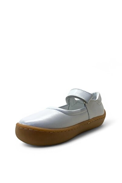 Tuğba Ortopedi 216 Ortopedik % 100 Hakiki Deri Kız Çocuk Okul Öncesi Beyaz Rahat Babet