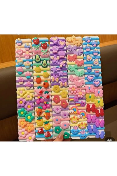 Holatec Buckle Fruit Cartoon Cupcake Mix Shapes Buckle for Girls 10 Pcs