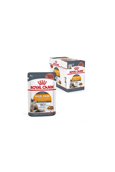 Royal Canin Cat Hair And Skin Care Gravy Adult Wet Food Pouches 85g X 12
