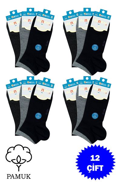 Dündar Men's Plus Combed Cotton Booties Socks 4 Seasons