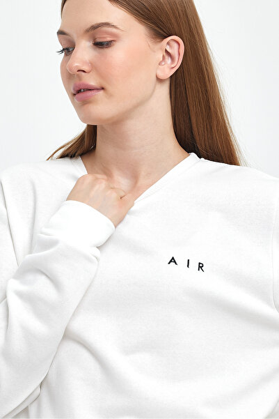 Superlife Жіночий велосипедний комір Зручний крій 3 нитки Товстий AR Вишитий світшот SPR24SWK33