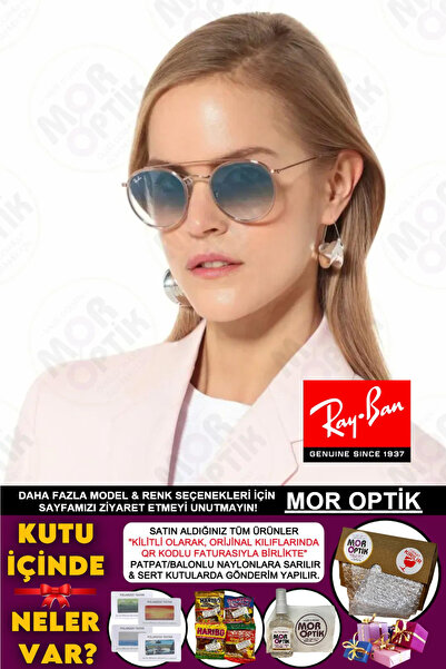 Ray-Ban Mor Optik Rb3647n "double Bridge" 9068/3f (51 SİZE) Degrade Mavi Aynalı