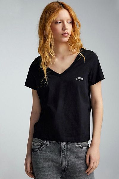 Superlife Superlife Women's V-Neck New York Tshirt Spr25Tsk20