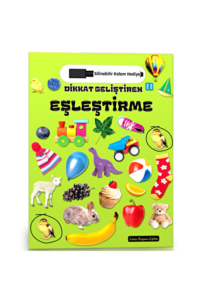 Enine Boyuna Eğitim Attention Developing Matching Summer Erase Book (with Era...