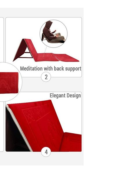 smart home Foldable padded prayer rug used as a relaxation rug and as a floor seat with backrest