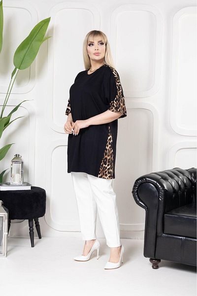 EMEZ Blouse with Leopard Print Short Sleeve