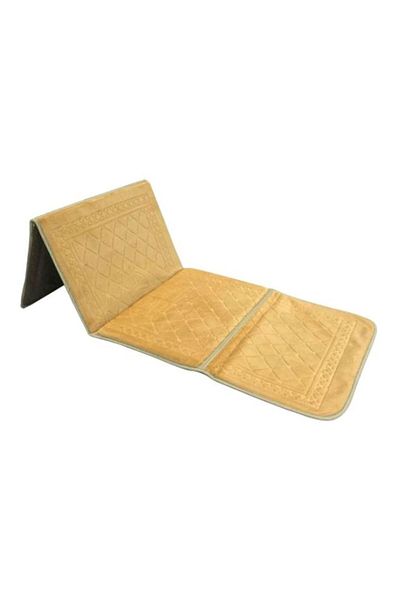 smart home 2 In 1 Foldable Prayer Mat And Backrest Beige 110x55cm