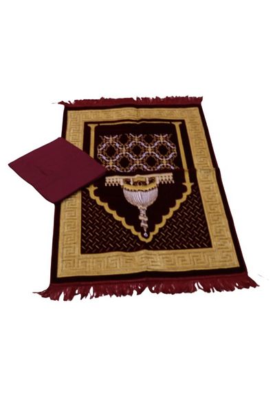 smart home Turkish Quilted Prayer Rug With Jalal In Embossed Quilted Islamic Graphic Design