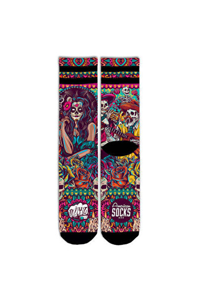 American Socks جوارب AS Dia De Los Muertos متوسطة الارتفاع