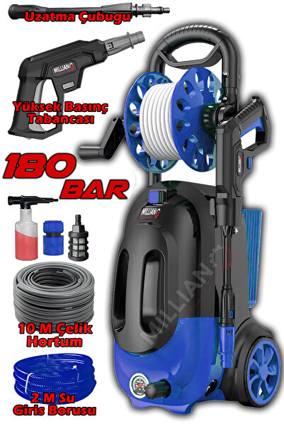 Genel Markalar Prof 180 Bar - 4500 W Bakır Sargılı Yüksek Basınçlı Çok Amaçlı Araba Bahçe ve Oto Yıkama Makinesi