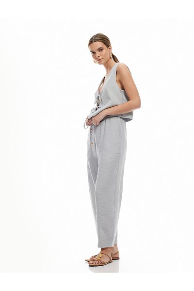 Koton New Season Front Tie Detailed V-Neck Crop Vest
