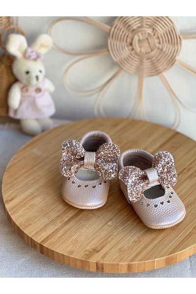 Li Puna Shine Salmon Stone Genuine Leather Baby Moccasin Salmon