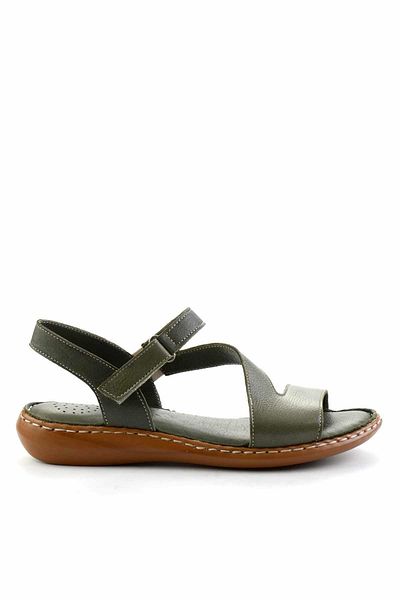 Bambi Green Genuine Leather Women's Sandals K05907021603
