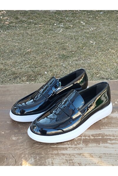 LİCCAS Ανδρικά καλοκαιρινά παπούτσια μπαλαρίνας Poly και ελαφριά σόλα Άνετη εφαρμογή λουστρίνι γυαλιστερή και λευκή σόλα