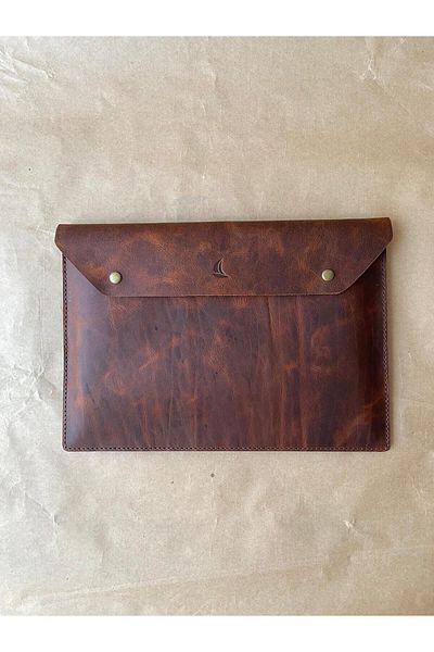 ALESTA LEATHER (نكتب الاسم) حافظة كمبيوتر محمول / ماك بوك Bigisayar - مصنوعة يدويًا من الجلد الطبيعي