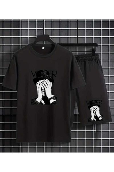 FULL TOLERANCE Printed Men's Oversize Comfortable Fit Crew Neck Bottom Top Suit