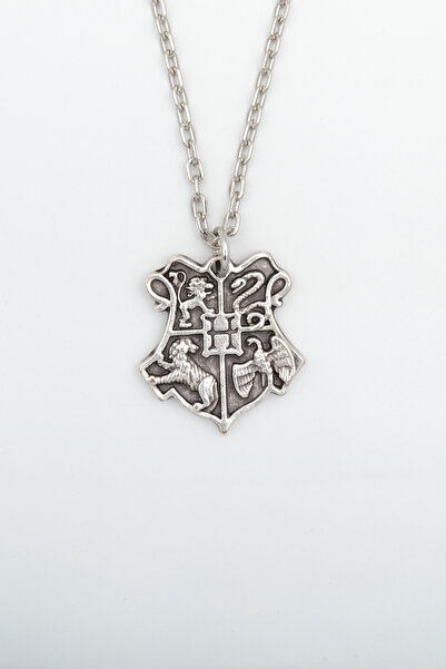 ıdr Harry Potter Hogwarts Sembol Gümüş Kaplama Düz Zincir Kolye