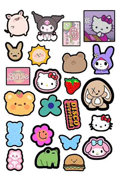 Sticksy Kuromi Hello Kitty Sticker Telefon Laptop Notebook Tablet Defter Duva...